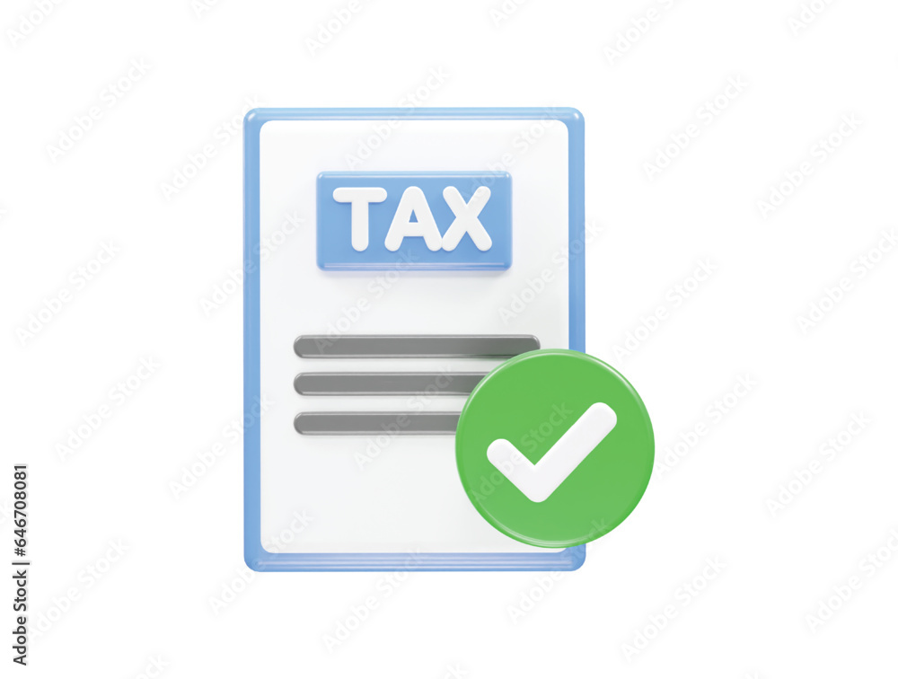 Tax icon 3d render element transparent Tax icon 3d render element transparent