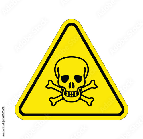 classic skull poison warning triangle symbol