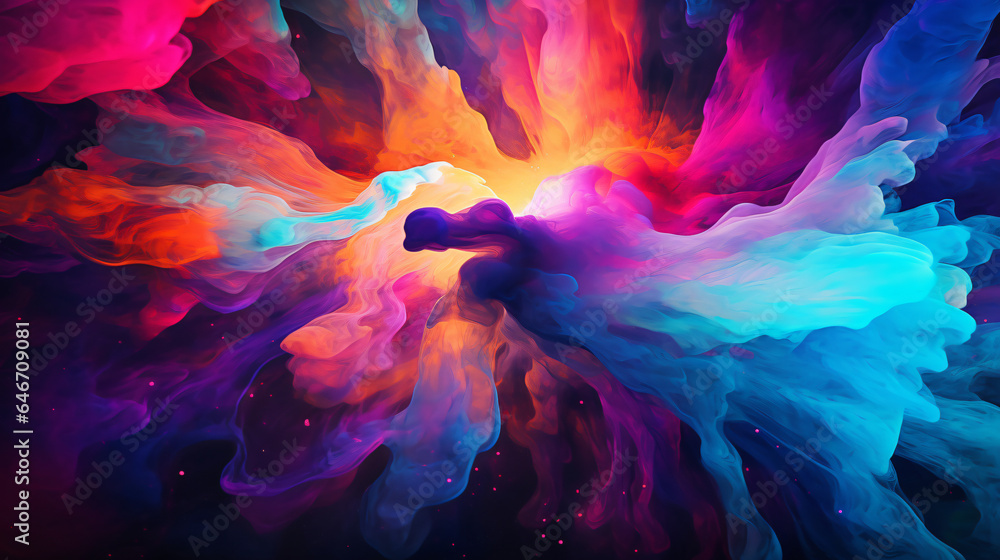 Abstract image of swirling vibrant makeup colors