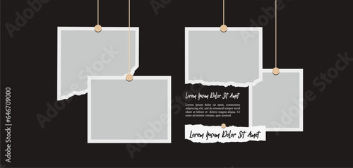 Pictures or photos frame collage. comics page grid layout abstract photo frames and digital photo wall template