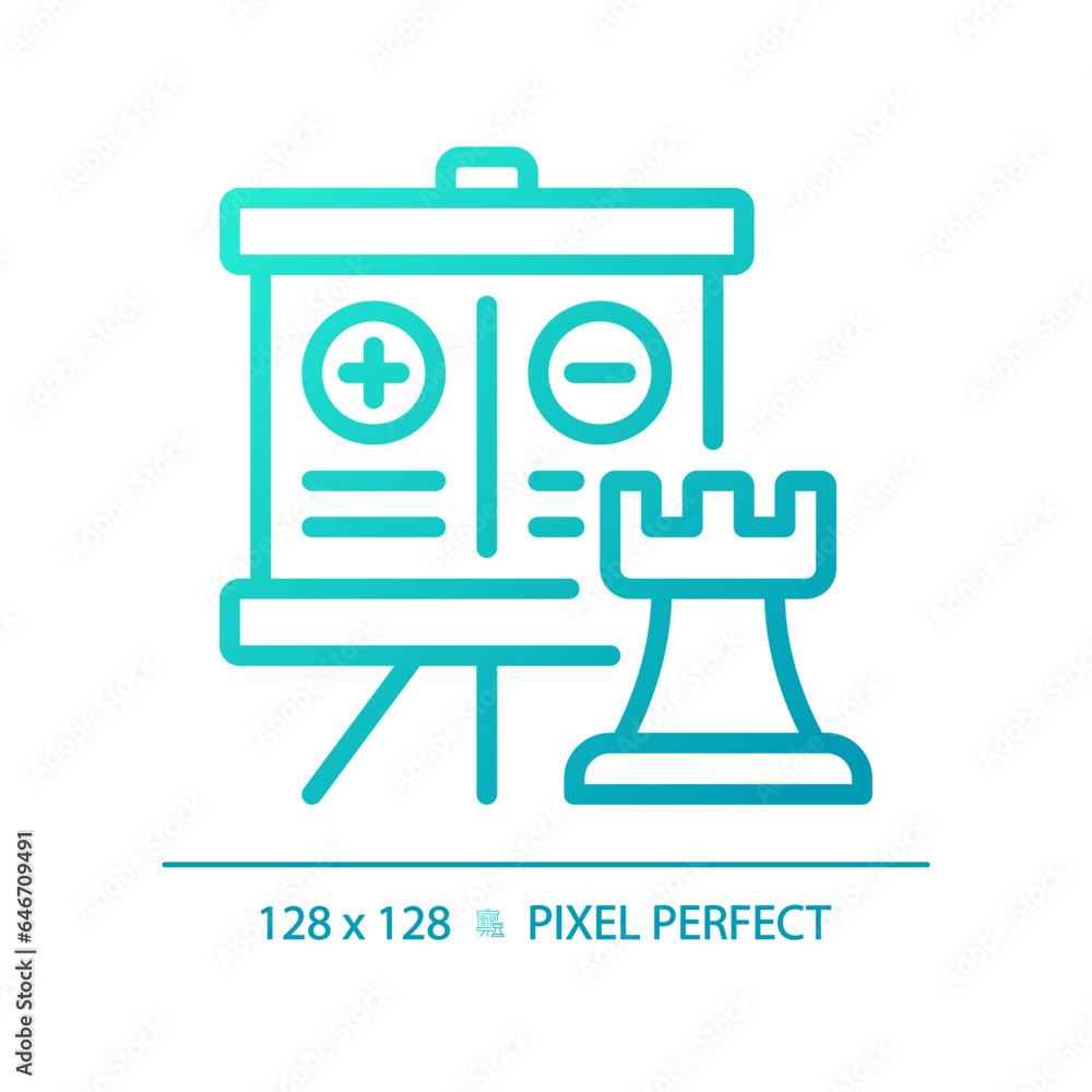 Vecteur Stock 2D pixel perfect blue with positive and negative points ...