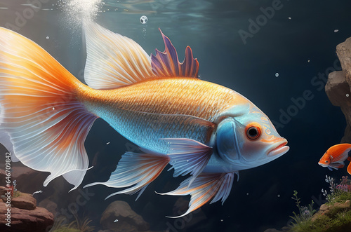 Enchanting Fantasy Fighting Fish Art: A Dive into Aquatic Beauty.  © Happy Hues