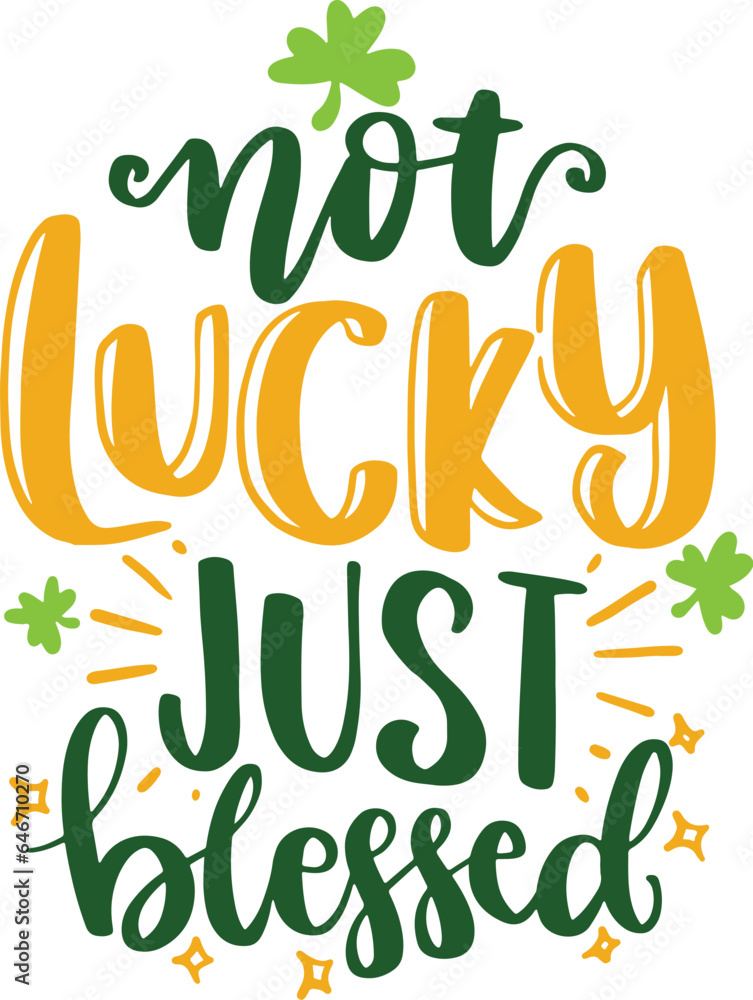 Fototapeta premium Happy St. Patrick's Day handwritten lettering quote for postcards, banners, invitation, posters, t-shirts. Vector illustration