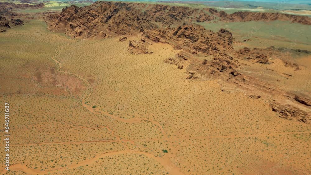 Aerial Panorama of Fire Valley Landscape, Red Sandstone National Park, Nevada Aerial Panorama of Fire Valley Landscape, Red Sandstone National Park, Nevada