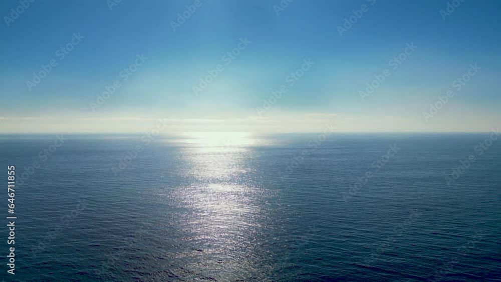 Blue Sky Over the Pacific, Golden Hour Aerial Pano Blue Sky Over the Pacific, Golden Hour Aerial Pano