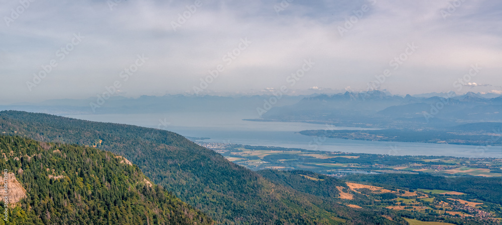 Panorama sur le lac Léman et les Alpes