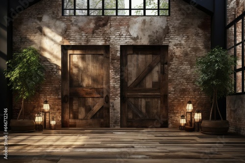 modern industrial entrance hall with light natural materials