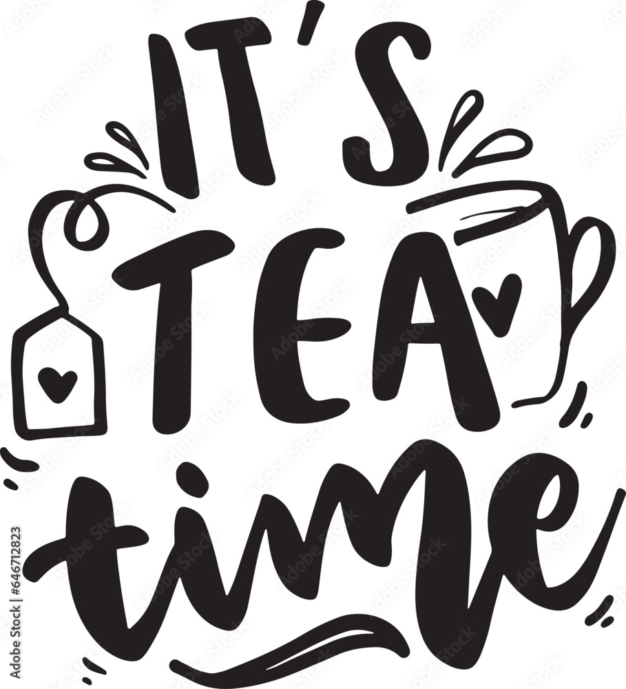 Calligraphy hand written phrases about tea. Tea shop lettering design collection. On white isolated background. Calligraphy hand written phrases about tea. Tea shop lettering design collection. On white isolated background.