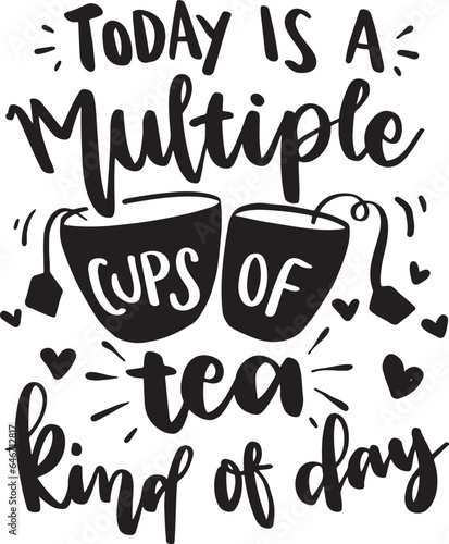 Calligraphy hand written phrases about tea. Tea shop lettering design collection. On white isolated background.