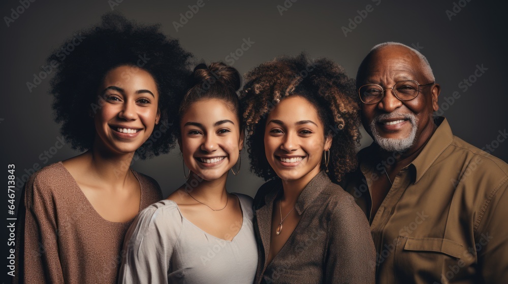 African American family, youngest daughter, mother, grandmother and great-grandmother. Four generation family. African American family, youngest daughter, mother, grandmother and great-grandmother. Four generation family.