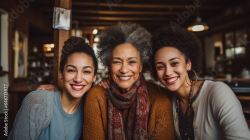 African American family, youngest daughter, mother, grandmother and great-grandmother. Four generation family.