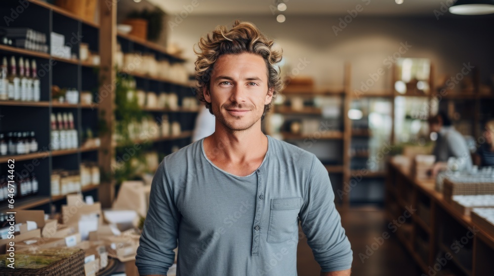 The owner is a young man who runs the grocery store. The owner is a young man who runs the grocery store.