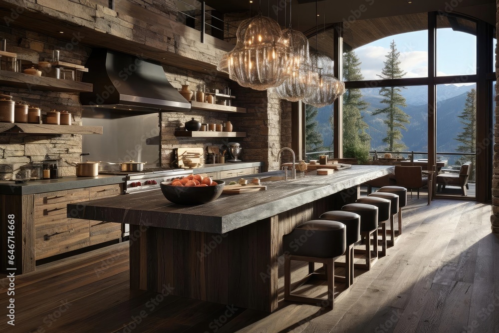 modern chalet kitchen with light natural materials