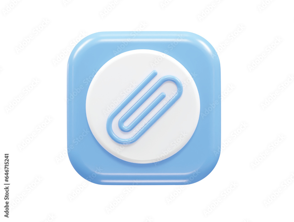 Paper clip icon 3d illustration render Paper clip icon 3d illustration render