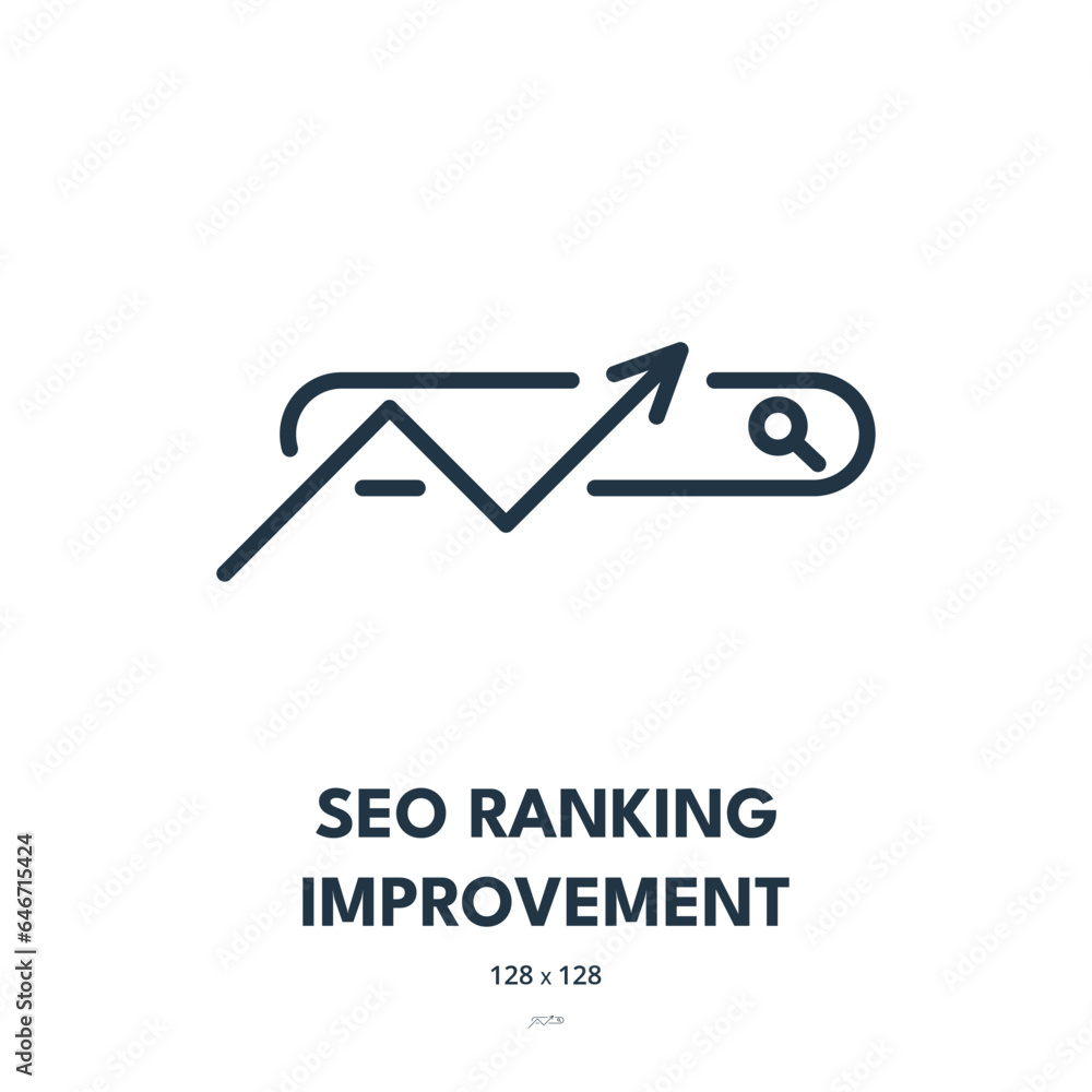 SEO Ranking Improvement Icon. Search Results, First Place, Keywords. Editable Stroke. Simple Vector Icon SEO Ranking Improvement Icon. Search Results, First Place, Keywords. Editable Stroke. Simple Vector Icon