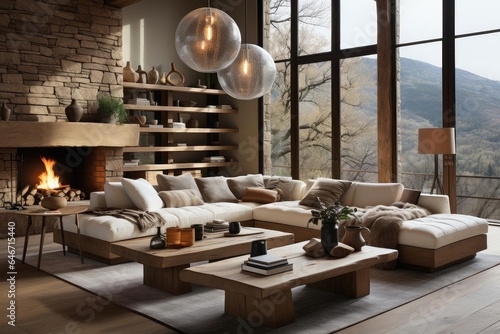 modern chalet living room with light natural materials © Fred