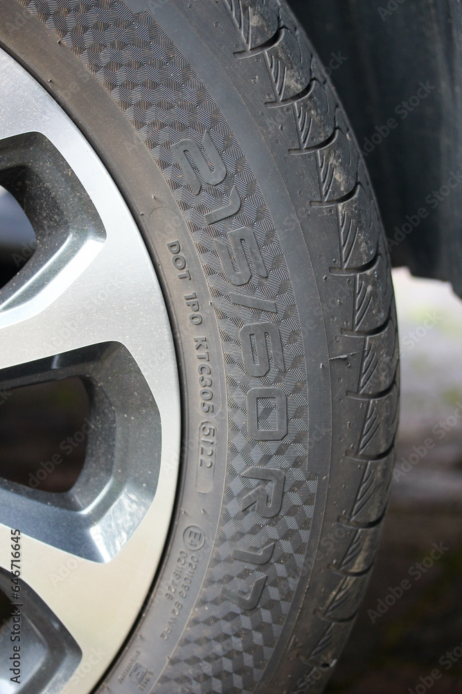 Portrait of a compact SUV tire