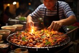 Street Food Delights: Delicious Chinese street food stalls offer a wide array of culinary delights. Generated with AI