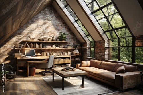 modern industrial home study with light natural materials © Fred