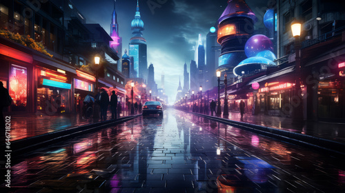 The Neon Dreamscape: A City of AI and Lights. Generated AI © Thien Vu