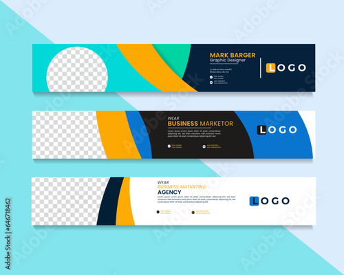 social media banner and linkedin cover design Bandel with much color variations background,