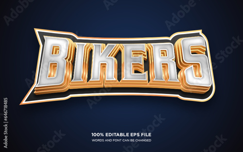 bikers 3d editable text style effect