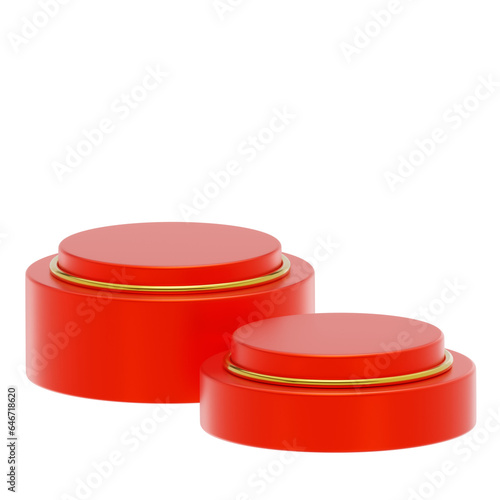 Red Gold 3D Round Podium