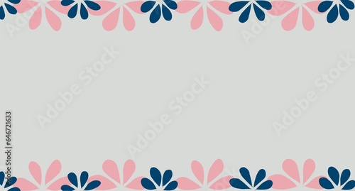 Illustration Template of Dividers Shapes. Design Elements for Top and Bottom on Website, App, Banners or Posters. Pink and Navy Petal flower theme.
