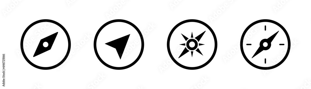 Compass icon in line. Navigation compass icon. Navigation symbol in outline. Compass symbol in line. Stock vector illustration Compass icon in line. Navigation compass icon. Navigation symbol in outline. Compass symbol in line. Stock vector illustration