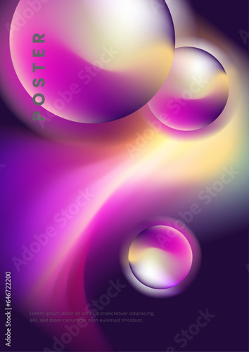 Colorful blurred blue pink purple bubble vibrant grainy gradient background for business technology poster template © Badr Warrior