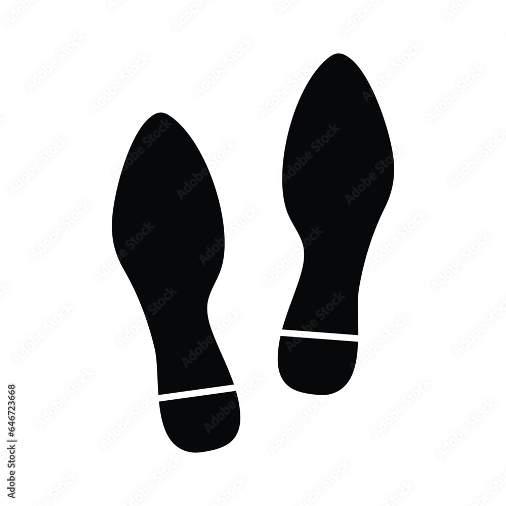 Human Shoe footprints icon white background design Human Shoe footprints icon white background design