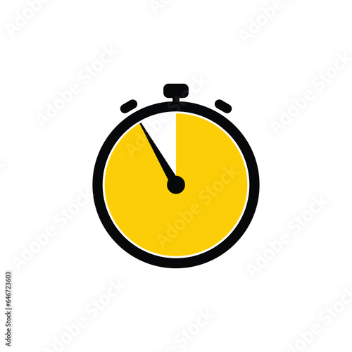 55 Minutes Analog Clock Icon white background.