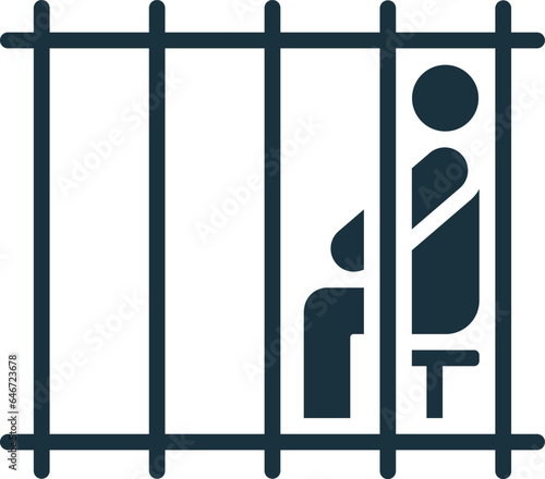 Jail icon. Monochrome simple sign from freedom collection. Jail icon for logo, templates, web design and infographics.
