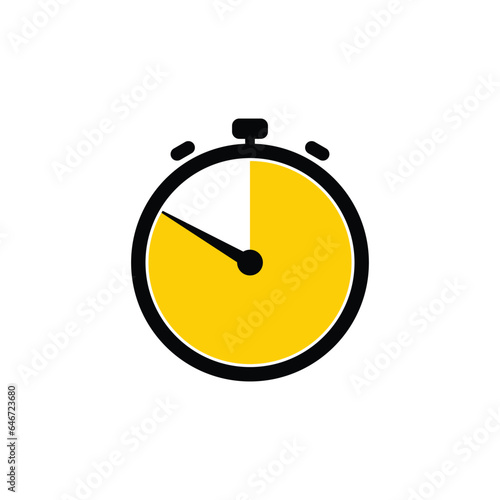 150 Minutes Analog Clock Icon white background.