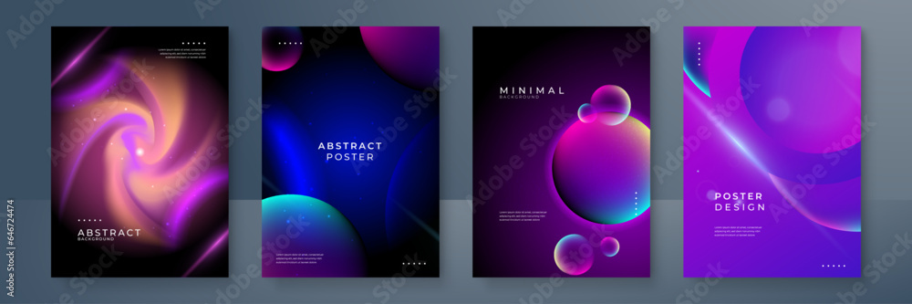 Colorful gradient background template copy space poster. Colour gradation backdrop for poster, banner, flyer, brochure, leaflet, pamphlet, or cover.