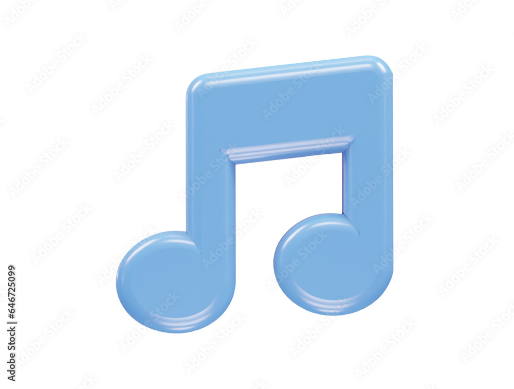 Music icon 3d rendering transparent element Music icon 3d rendering transparent element
