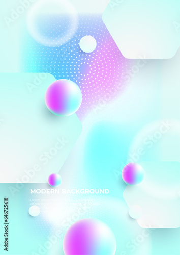 Colorful poster template with vibrant color gradient shapes and blur effects. Smooth gradient collection. Ideal for flyer, social media, banner, placard. Vector illustration