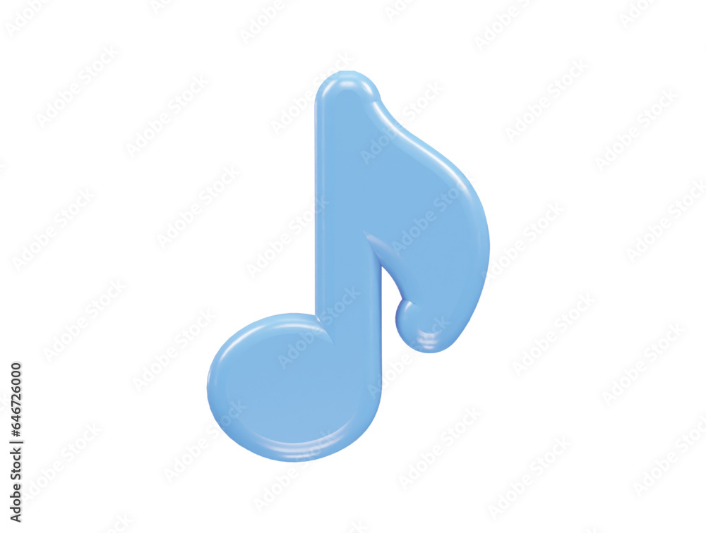 Music icon 3d rendering transparent element Music icon 3d rendering transparent element