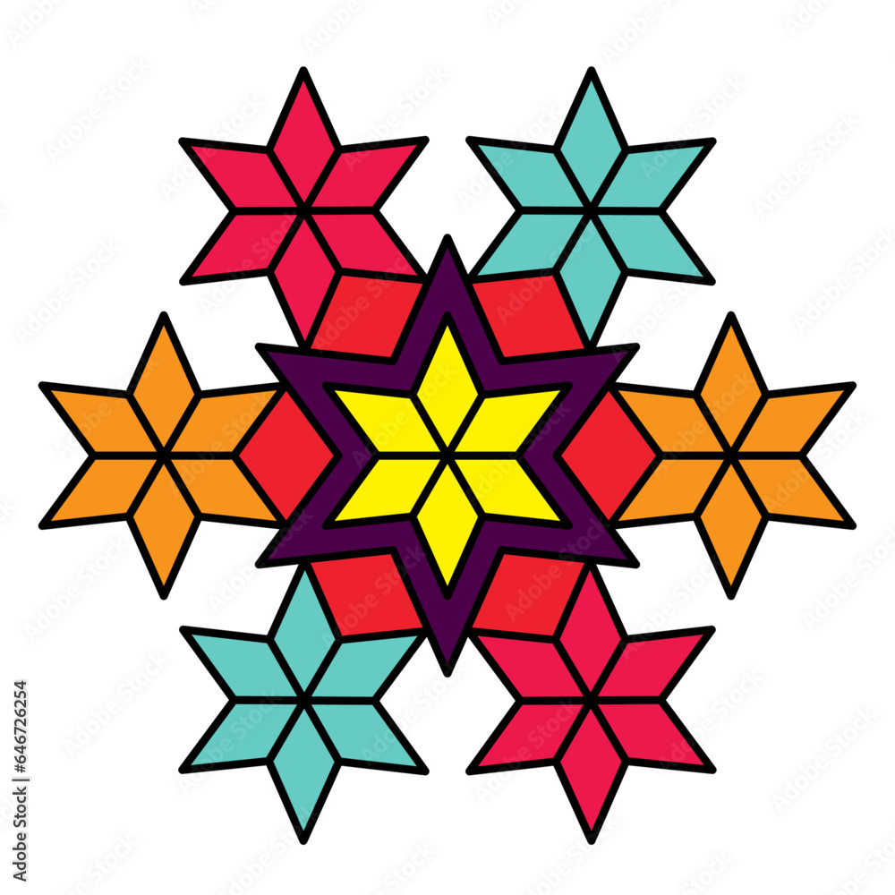 Printable Rangoli Vector Design, Rangoli design Stock Vector | Adobe Stock