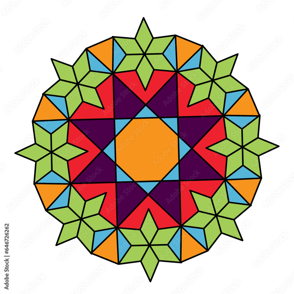 Printable Rangoli Vector Design, Rangoli design Stock Vector | Adobe Stock