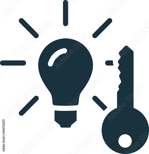 Key idea icon. Monochrome simple sign from idea collection. Key idea icon for logo, templates, web design and infographics.