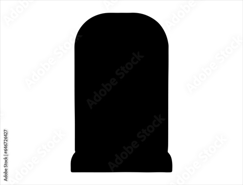 Tombstone silhouette vector art white background