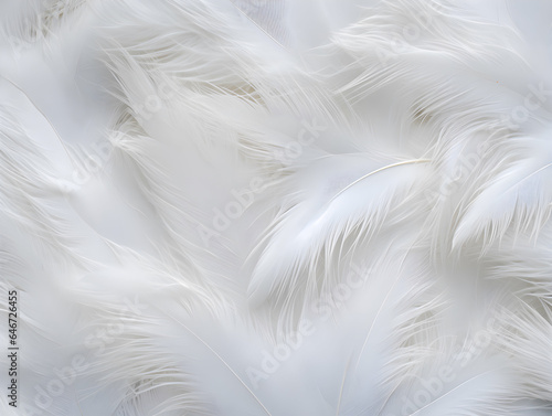 Close up White feather background