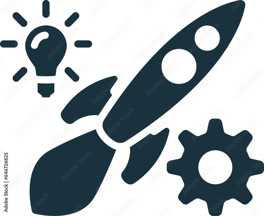 Invention icon. Monochrome simple sign from idea collection. Invention icon for logo, templates, web design and infographics.