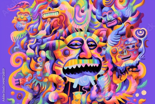 Mexican Folklore Inspired Kaleidoscope Monster Illustration