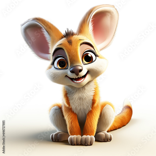 3d cartoon cute brown kangaroo © avivmuzi