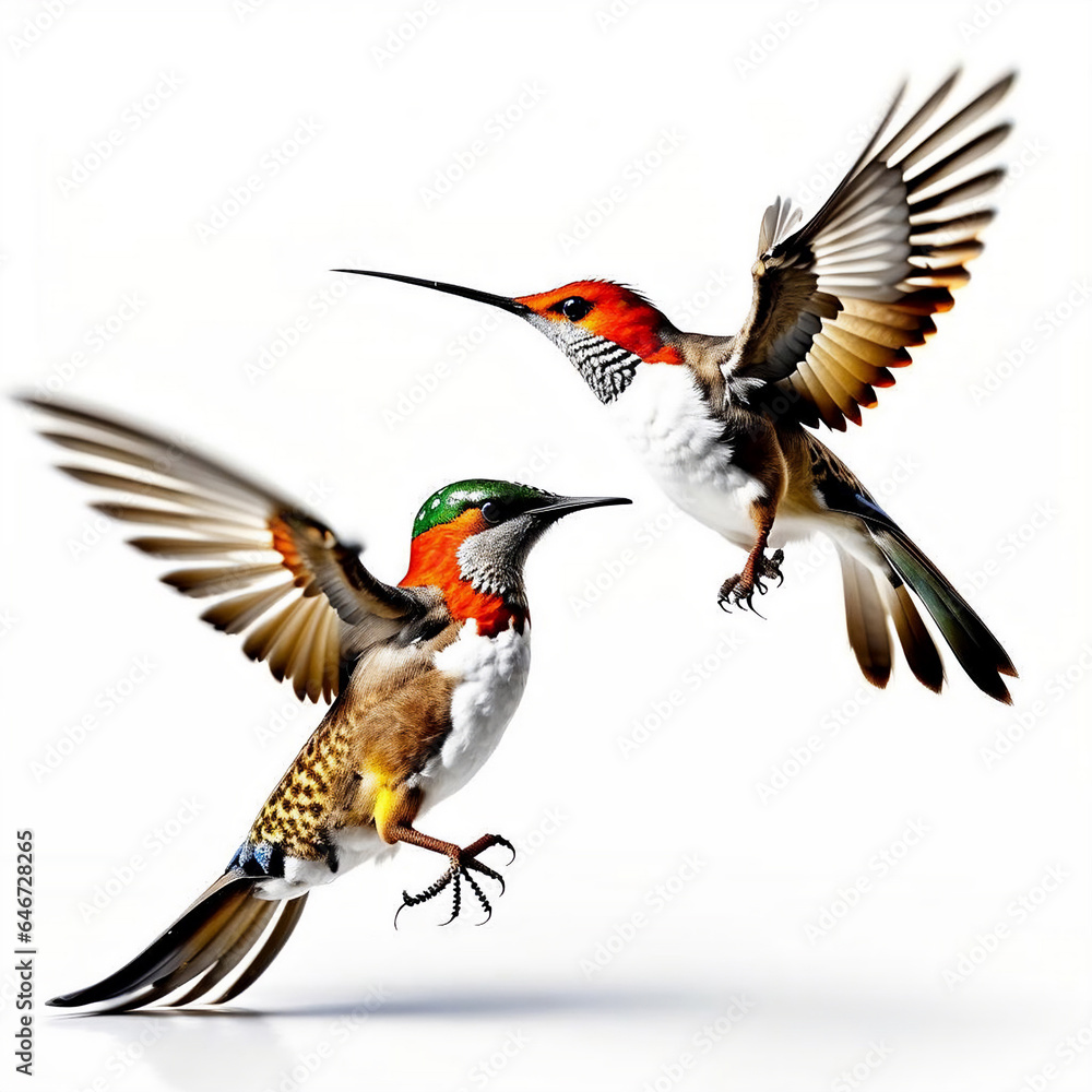 Obraz premium Two brightly colored tropical birds