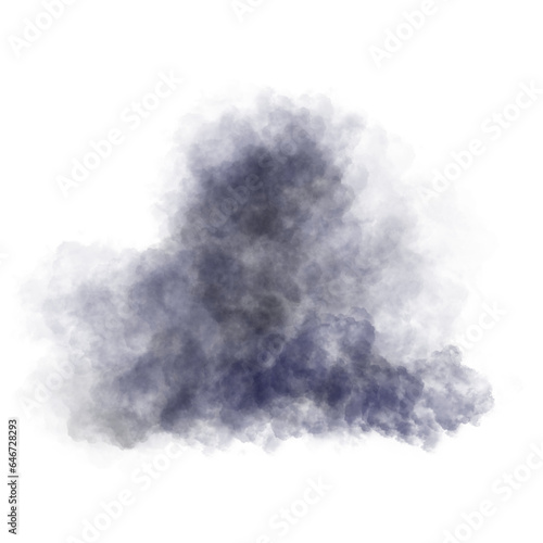 Night dark sky spot illustration isolated on white background. Black, purple clouds, smoke stain hand drawn. Backdrop mystical element for design scene Halloween, gothic background