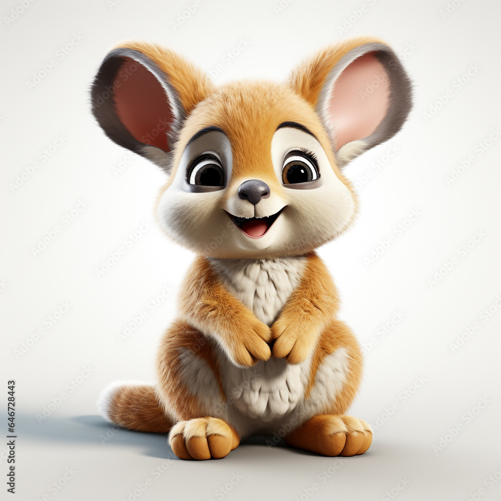3d cartoon cute brown kangaroo 3d cartoon cute brown kangaroo