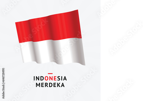 Indonesian nusantara merdeka flag bendera kemerdekaan proklamasi august agustus asian dirgahayu  photo